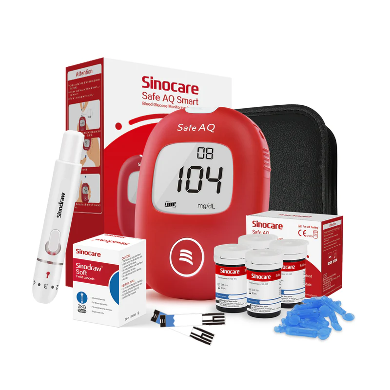 Sinocare Safe AQ Smart blood glucose meter for accurate diabetes monitoring