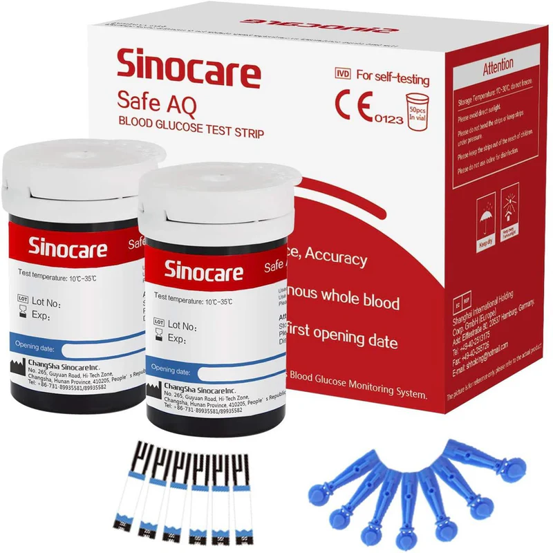 Sinocare Safe AQ Smart Test Strips & Lancets