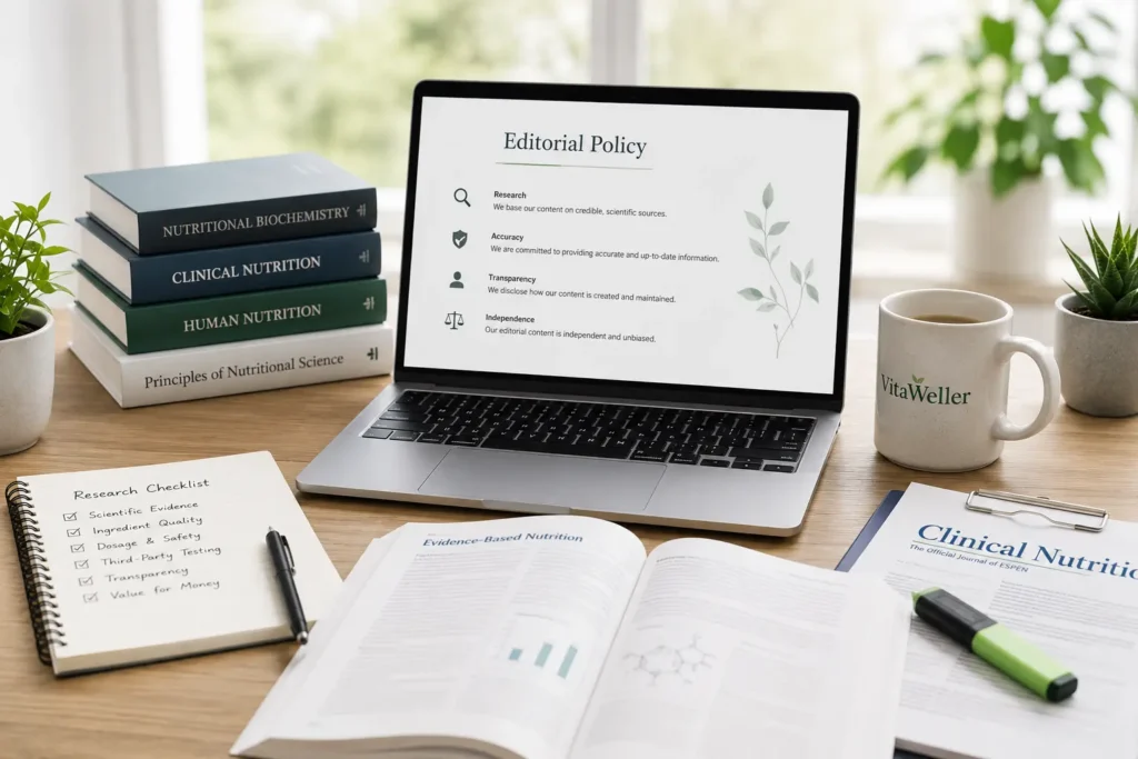 Editorial research process at VitaWeller