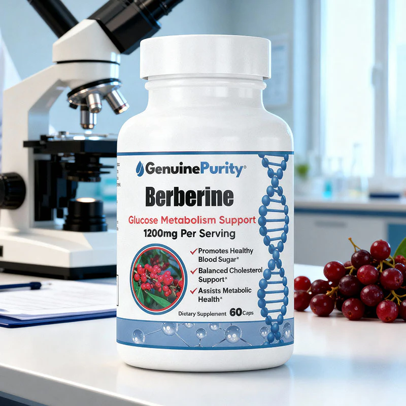 Genuine Purity Berberine HCL supplement for blood sugar and metabolic health support