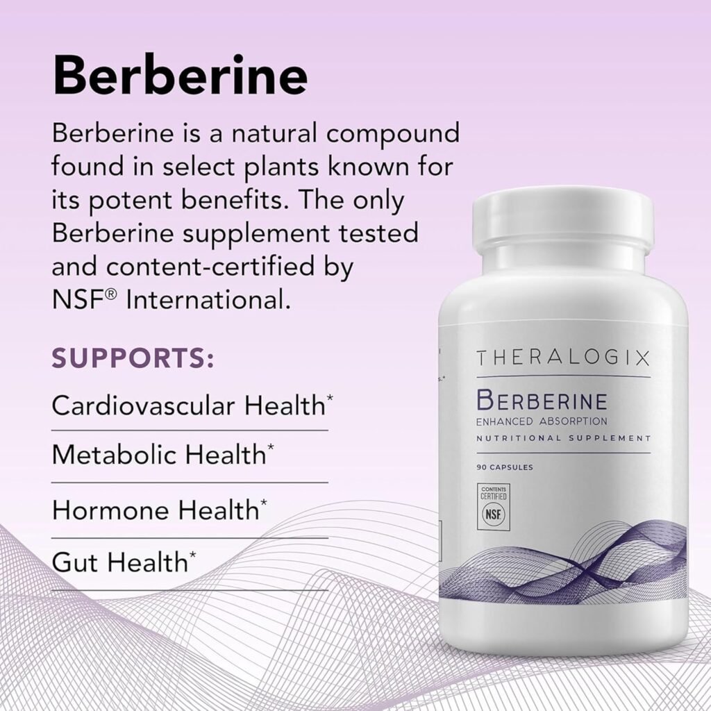 Theralogix Berberine Enhanced Absorption supplement bottle - phytosome-based formula for improved bioavailability and blood sugar support