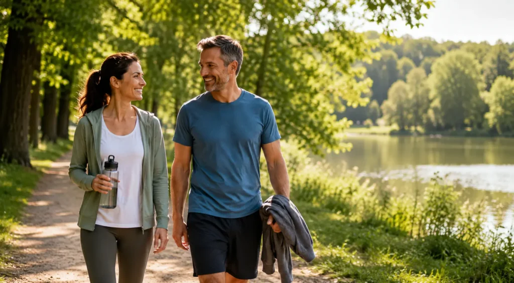 Couple enjoying a healthy outdoor lifestyle, reflecting VitaWeller's commitment to evidence-based wellness and trusted health guidance.