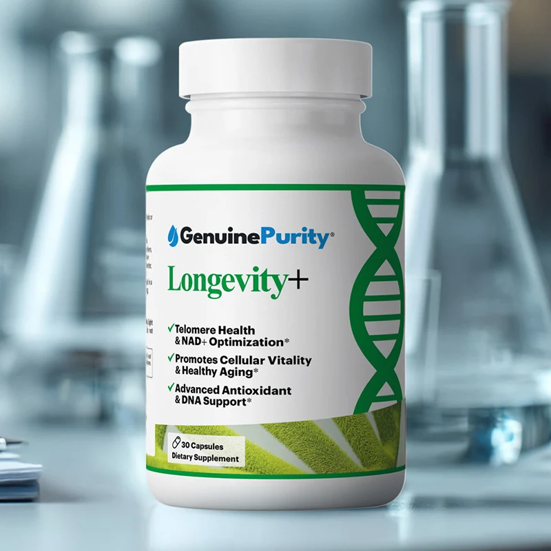Genuine Purity Longevity+ hero image for the premium longevity supplement review